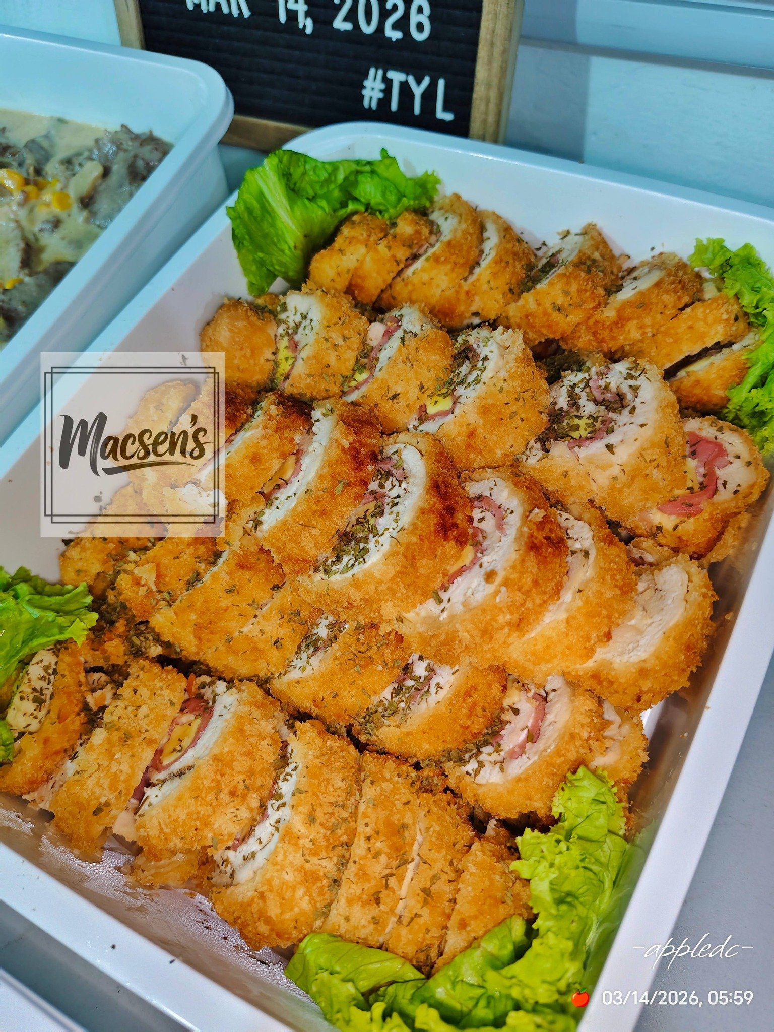 CHICKEN CORDON BLEU with special sauce (8 pcs good for 16 pax) 2 image