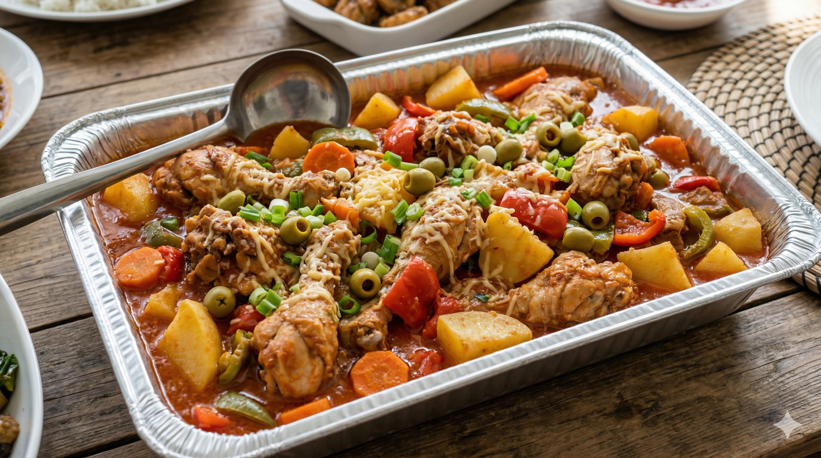 chicken caldereta party tray