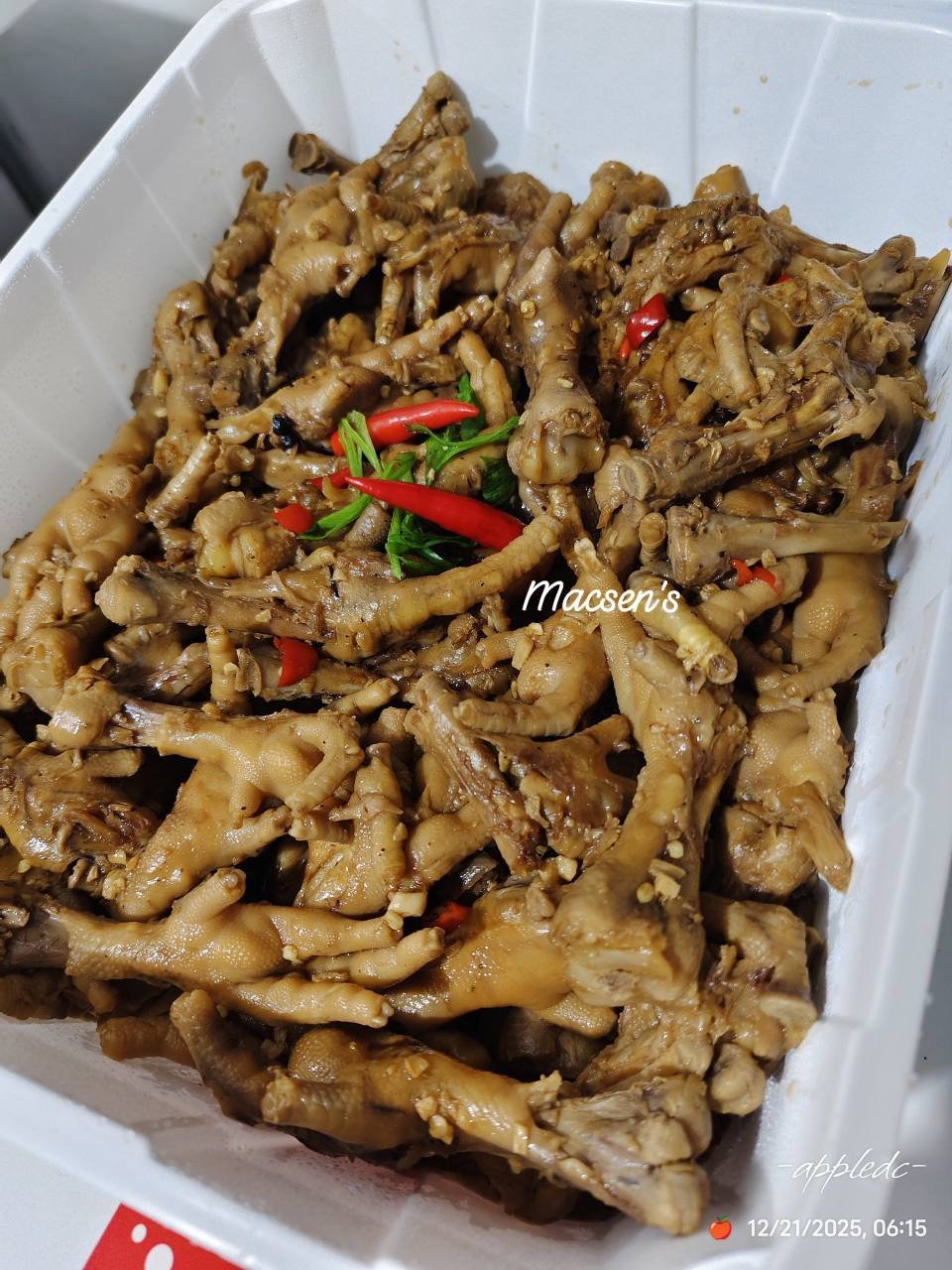 chicken feet adobo party tray