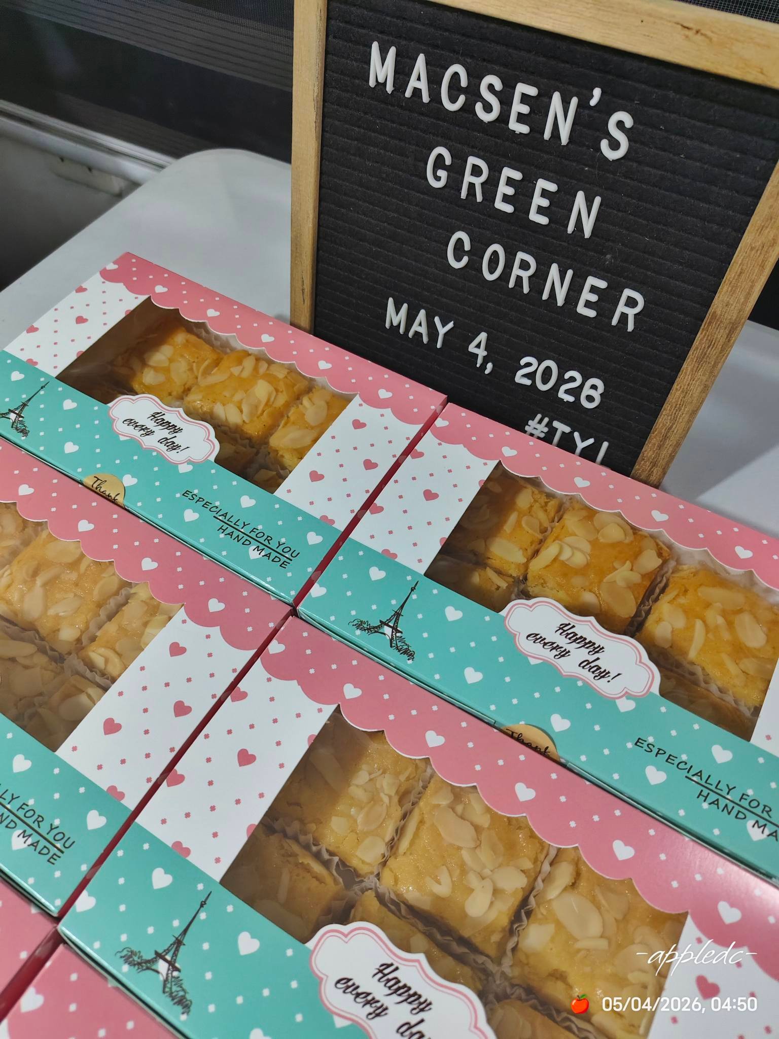 Caramel bars in a box
